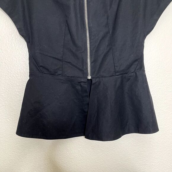 Aritzia T. Babaton Top Size 4 Black Peplum Zip Back Career Office Modern Classic - Picture 9 of 10